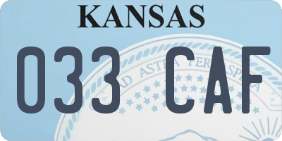 KS license plate 033CAF