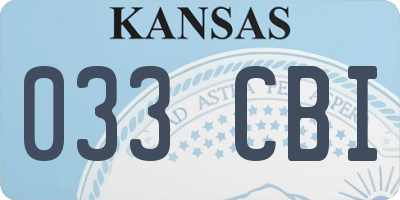 KS license plate 033CBI