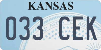 KS license plate 033CEK
