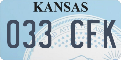 KS license plate 033CFK