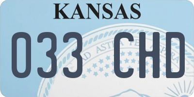 KS license plate 033CHD