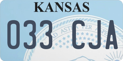KS license plate 033CJA