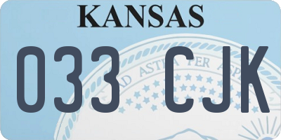 KS license plate 033CJK