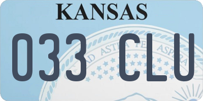 KS license plate 033CLU