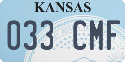 KS license plate 033CMF