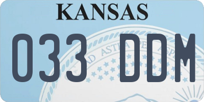 KS license plate 033DDM