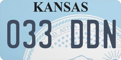 KS license plate 033DDN