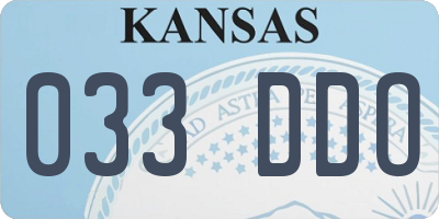 KS license plate 033DDO