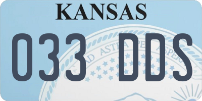 KS license plate 033DDS