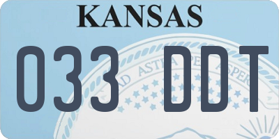 KS license plate 033DDT