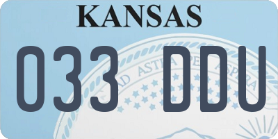 KS license plate 033DDU