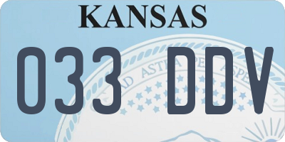KS license plate 033DDV