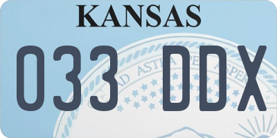 KS license plate 033DDX