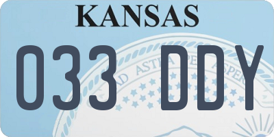 KS license plate 033DDY