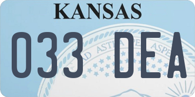 KS license plate 033DEA