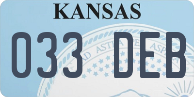 KS license plate 033DEB
