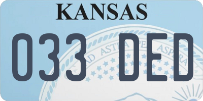 KS license plate 033DED