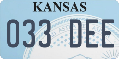 KS license plate 033DEE