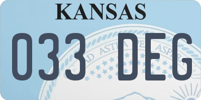 KS license plate 033DEG