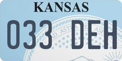 KS license plate 033DEH