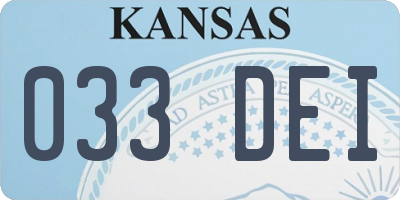 KS license plate 033DEI