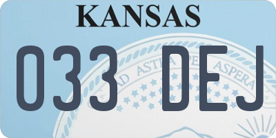 KS license plate 033DEJ