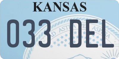 KS license plate 033DEL