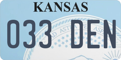 KS license plate 033DEN