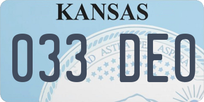 KS license plate 033DEO