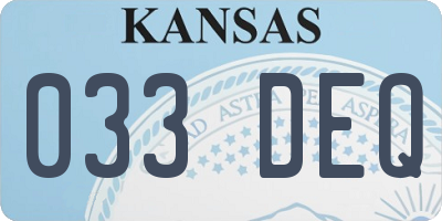 KS license plate 033DEQ