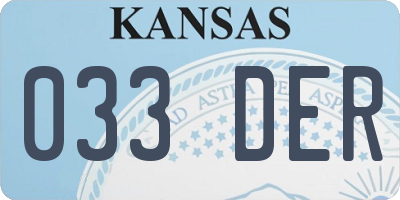 KS license plate 033DER