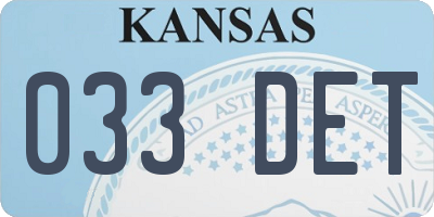 KS license plate 033DET