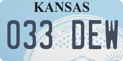 KS license plate 033DEW
