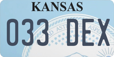 KS license plate 033DEX