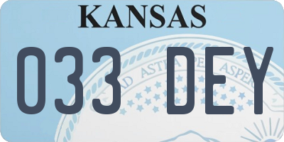 KS license plate 033DEY