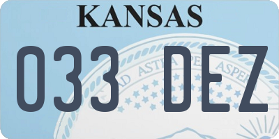 KS license plate 033DEZ