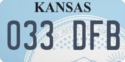 KS license plate 033DFB