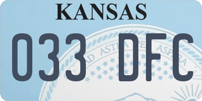 KS license plate 033DFC