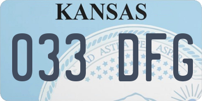 KS license plate 033DFG