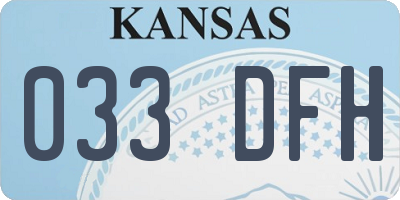 KS license plate 033DFH