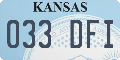 KS license plate 033DFI