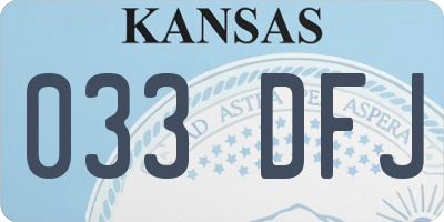 KS license plate 033DFJ