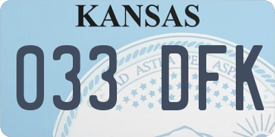 KS license plate 033DFK