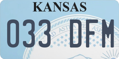 KS license plate 033DFM