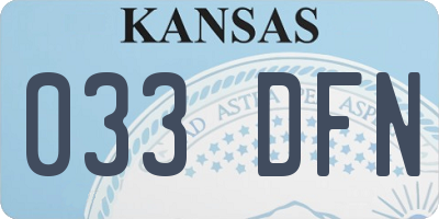 KS license plate 033DFN