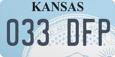 KS license plate 033DFP
