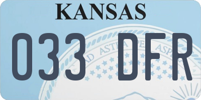 KS license plate 033DFR