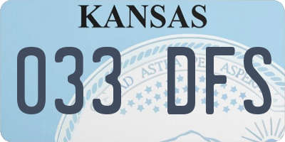 KS license plate 033DFS