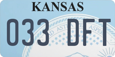 KS license plate 033DFT