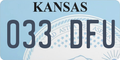 KS license plate 033DFU